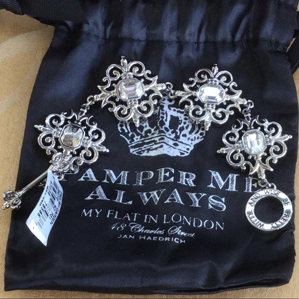 BRIGHTON’S “My Flat in London” Crystal, Silver plated Bracelet, English Garden